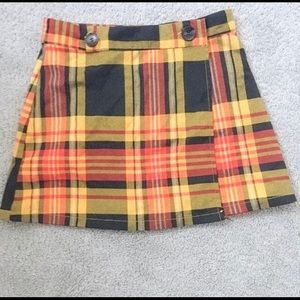 Yellow plaid skirt
